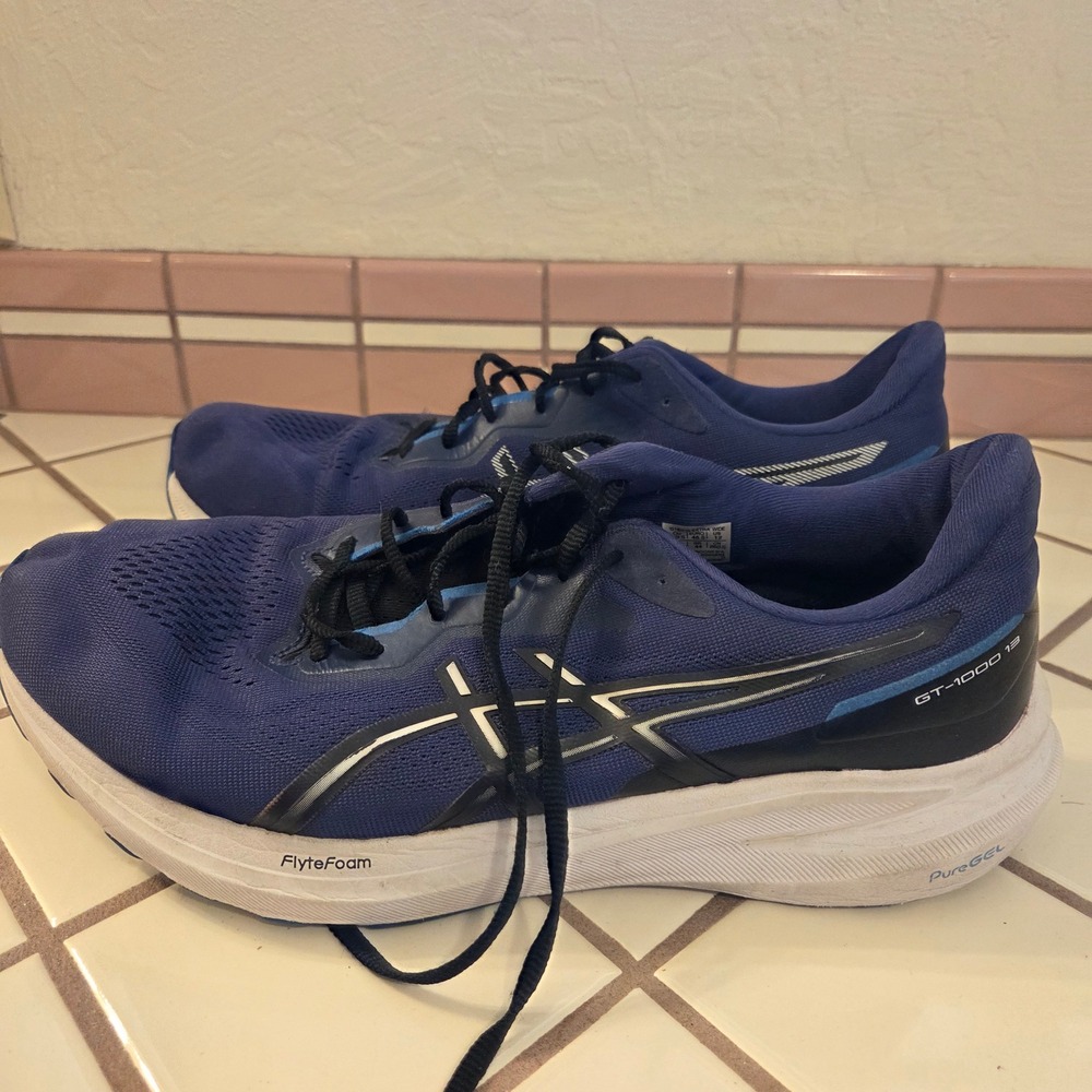 ASICS GT-1000 13 Mens 12 Extra Wide Blue Black Running Shoes 1011B859